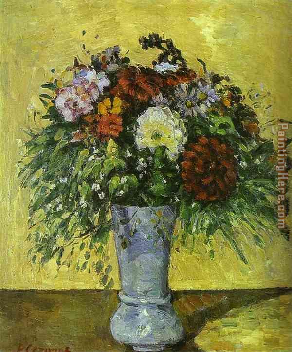 Flowers in a Blue Vase painting - Paul Cezanne Flowers in a Blue Vase art painting